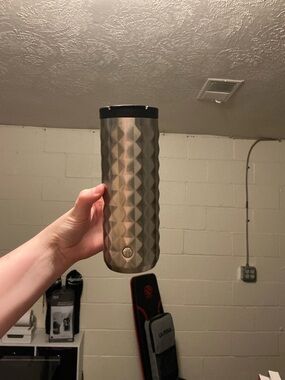 Textured Stainless Steel Travel Tumbler - Silver